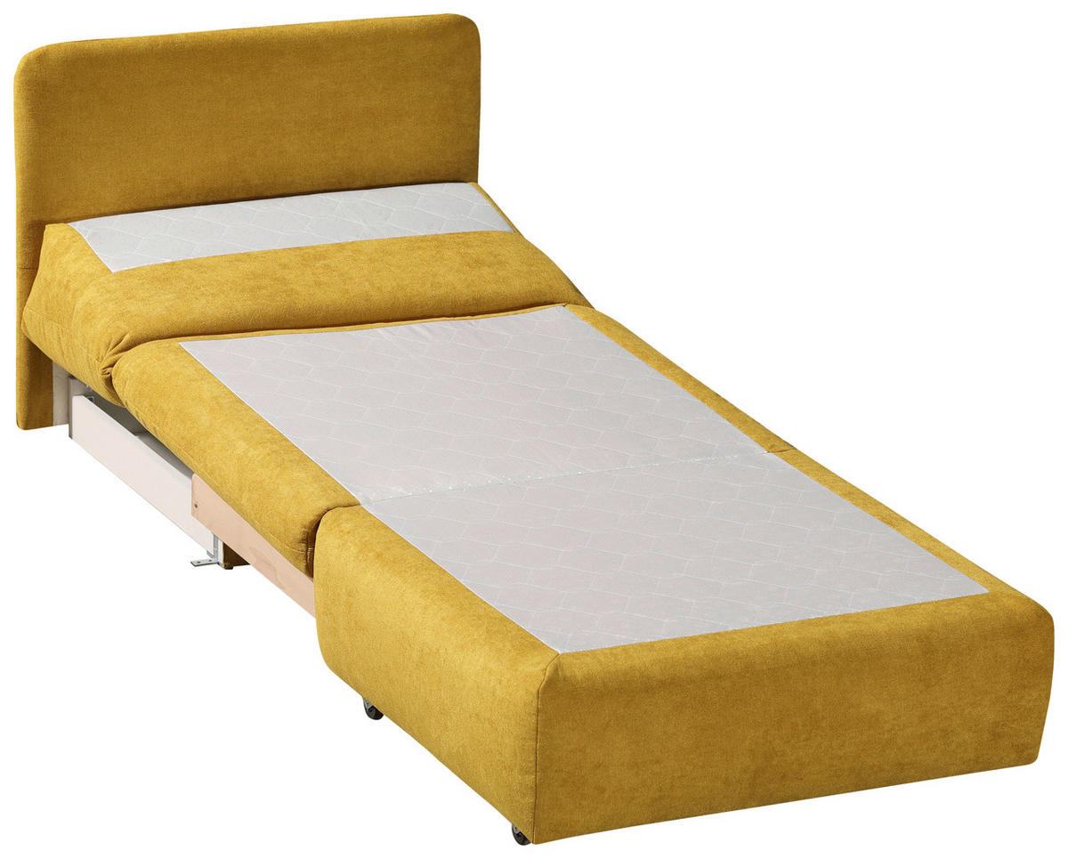 SCHLAFSESSEL in Flachgewebe Gelb  - Gelb, Design, Textil (90/89cm) - Novel
