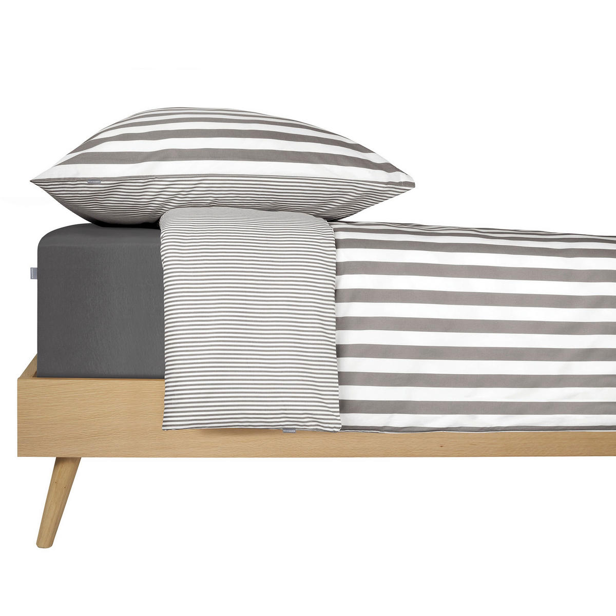 BETTWÄSCHE 2-teilig MARIE Renforcé 135/200 cm  - Grau, Basics, Textil (135/200cm)