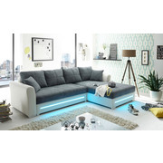 SEDEŽNA GARNITURA antracit, bela leseni material, tekstil - bela/srebrna, Design, umetna masa/leseni material (285/76/190cm) - Ti`me