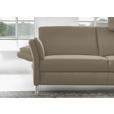 3-SITZER-SOFA Latina in Echtleder Greige   - Greige/Alufarben, Design, Leder/Metall (190/82/99cm) - Dieter Knoll