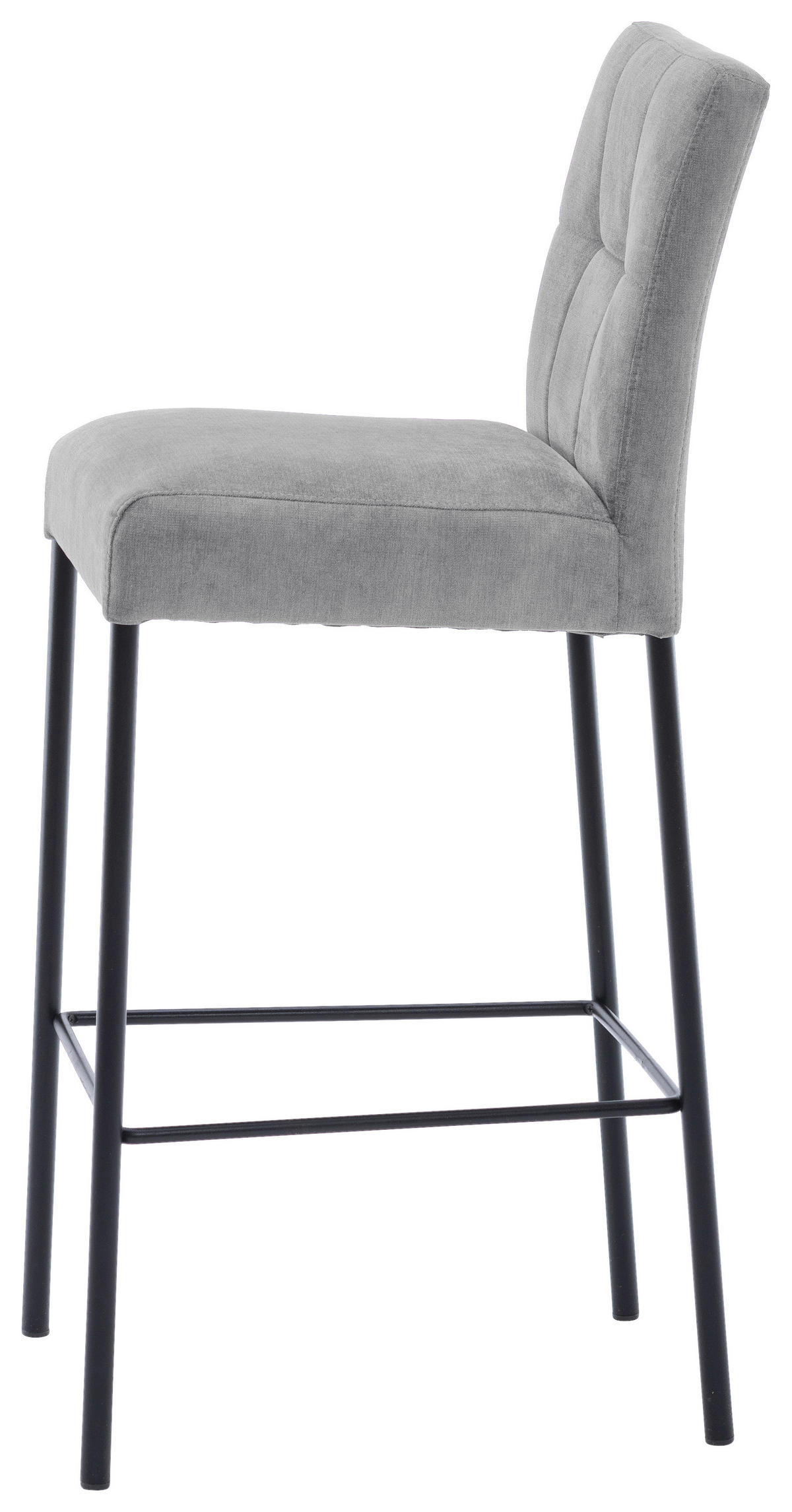 BARHOCKER in Metall, Textil Grau, Schwarz  - Schwarz/Grau, Design, Textil/Metall (46/91/61cm) - Xora