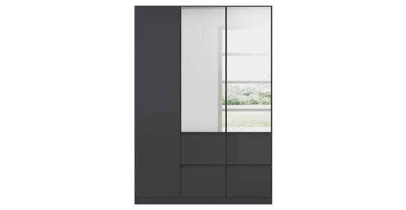 KLEIDERSCHRANK  in Grau  - Grau, Trend, Glas/Holzwerkstoff (136/197/54cm) - Xora