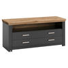 LOWBOARD  in 139,7/62,6/51,2 cm  - Graphitfarben/Eiche Artisan, Design, Holzwerkstoff/Metall (139,7/62,6/51,2cm) - SetOne by Musterring