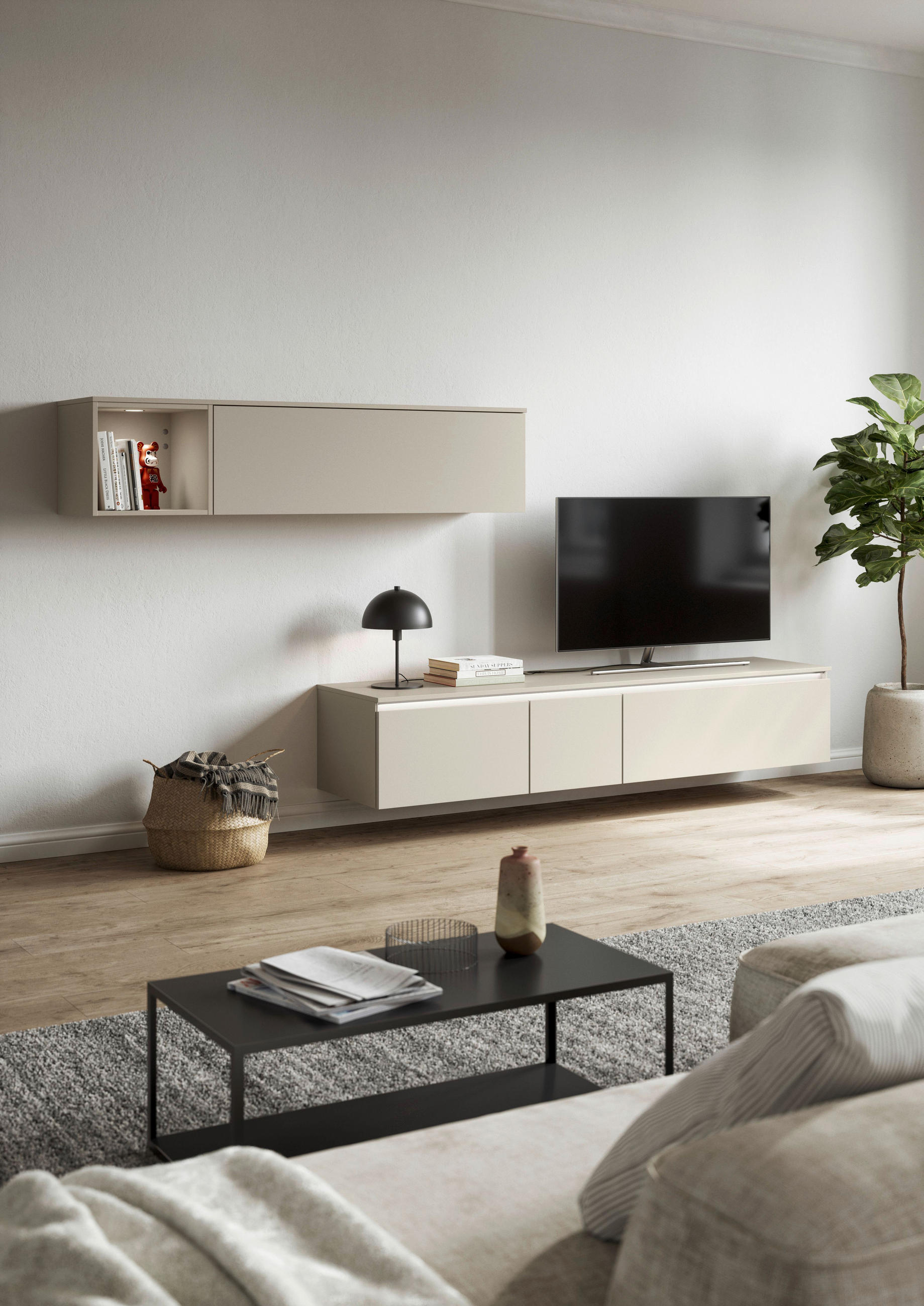 WOHNWAND  in Sandfarben  300/170/48,5 cm  - Sandfarben, Design, Holzwerkstoff (300/170/48,5cm) - Celina Home