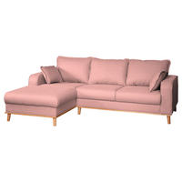 ECKSOFA Mikrofaser Rosa  - Wengefarben/Rosa, Design, Holz/Textil (150/230cm) - Livetastic