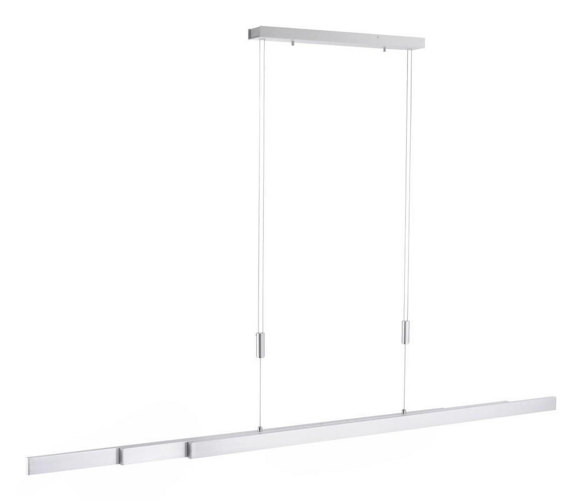 LED-HÄNGELEUCHTE 120-179/5,5/100-180 cm   - Silberfarben, Design, Kunststoff/Metall (120-179/5,5/100-180cm) - Paul Neuhaus