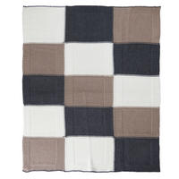 SCHMUSEDECKE  80/100 cm  - Dunkelgrau/Beige, Trend, Textil (80/100cm) - Jimmylee