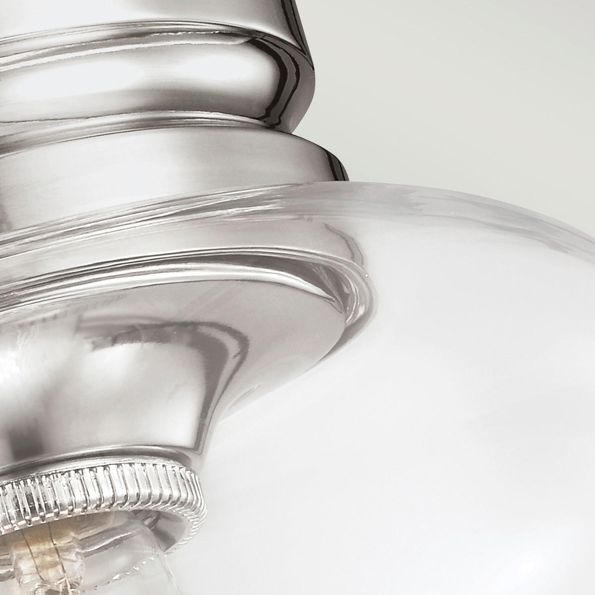 DECKENLEUCHTE Elstead Hounslow 22.9/22.5  cm   - Nickelfarben, KONVENTIONELL, Glas/Metall (22.9/22.5 cm) - Elstead Lighting