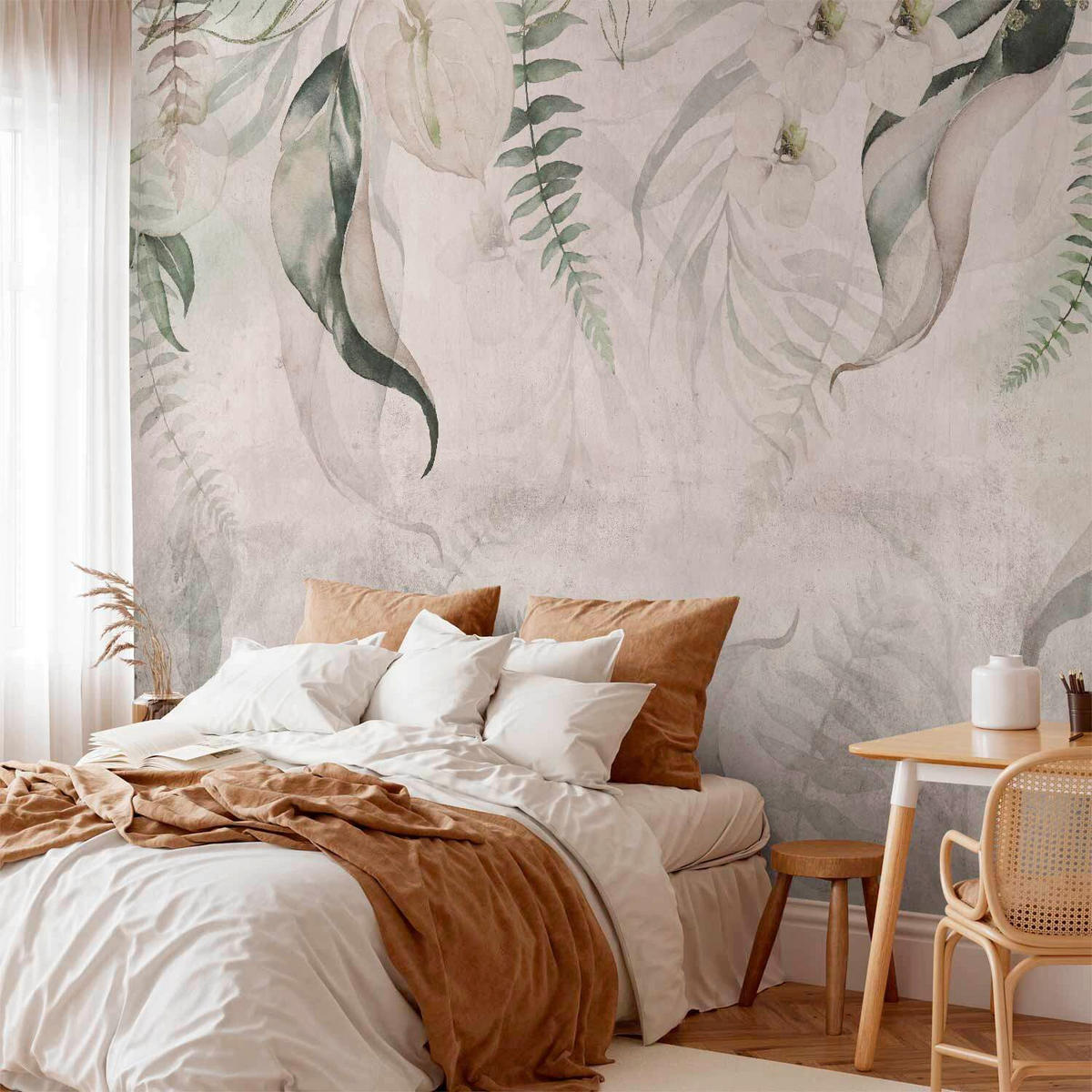 FOTOTAPETE  - Salbeigrün/Grauweiß, LIFESTYLE, Textil (250/175cm) - artgeist