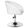 ARMLEHNSTUHL  Sitzfläche 360° drehbar Lederlook  - Chromfarben/Weiss, Modern, Textil/Metall (62/84/55cm) - MID.YOU