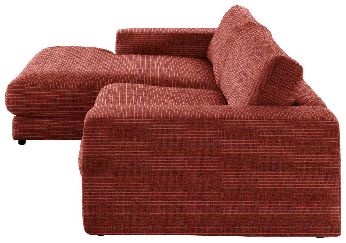 ECKSOFA in Chenille Rostfarben  - Rostfarben/Schwarz, Design, Kunststoff/Textil (190/270cm) - Lomoco