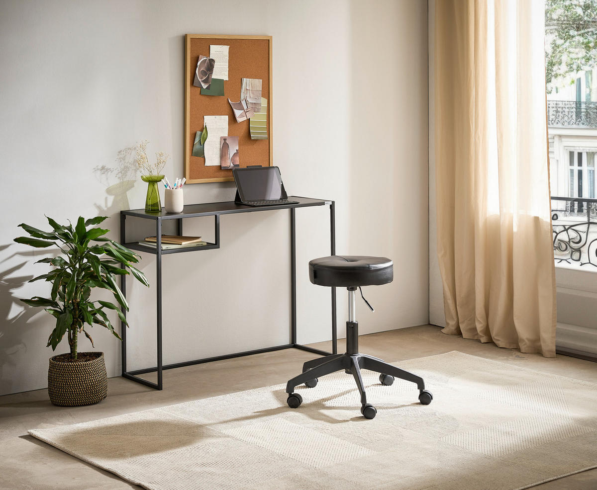 SCHREIBTISCH 99,4/32,4/75 cm  in Schwarz  - Schwarz, LIFESTYLE, Holzwerkstoff/Metall (99,4/32,4/75cm) - Carryhome