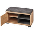 GARDEROBENBANK  in 85,1/44,6/40,5 cm  - Anthrazit/Graphitfarben, Natur, Holz/Textil (85,1/44,6/40,5cm) - Linea Natura