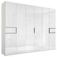 DREHTÜRENSCHRANK 298/240/63 cm,  in Weiß, 6-türig  - Schwarz/Weiß, Design, Glas/Holzwerkstoff (298/240/63cm) - Dieter Knoll