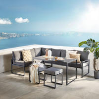 DINING-LOUNGESET 16-teilig  - Anthrazit/Schwarz, MODERN, Glas/Textil (172/245cm) - Ambia Garden