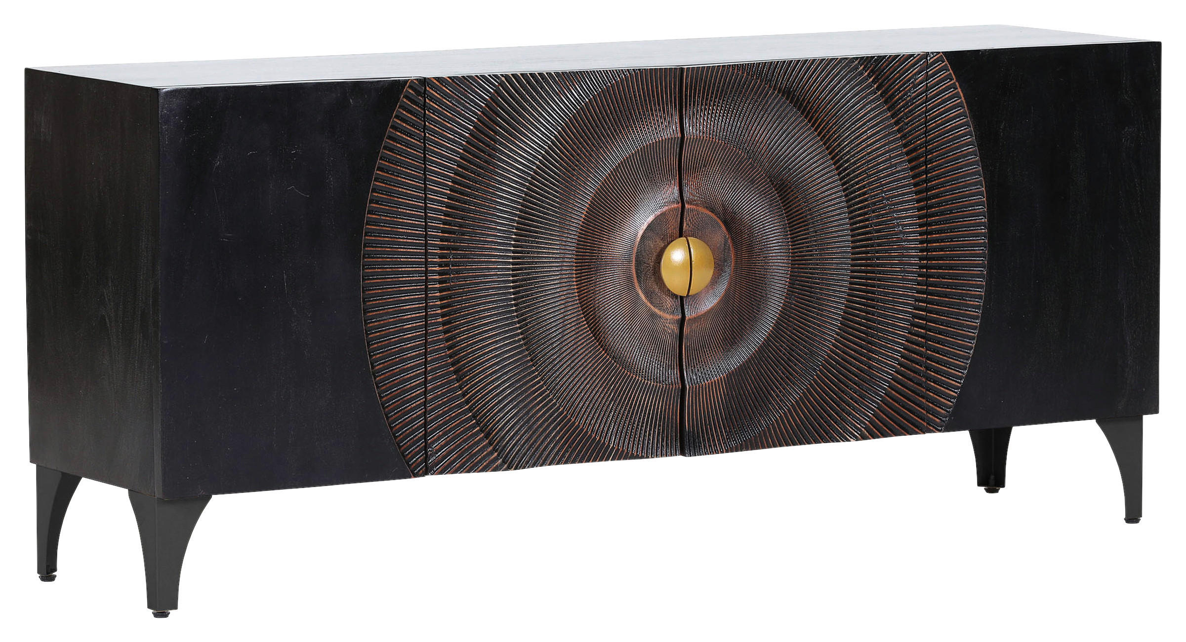 SIDEBOARD  177/78/47 cm  - Goldfarben/Schwarz, Design, Holz/Metall (177/78/47cm) - Landscape