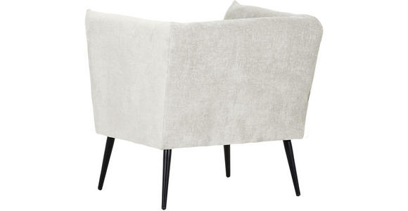SESSEL in Chenille Beige  - Beige/Schwarz, Design, Textil/Metall (76/73/76cm) - Landscape