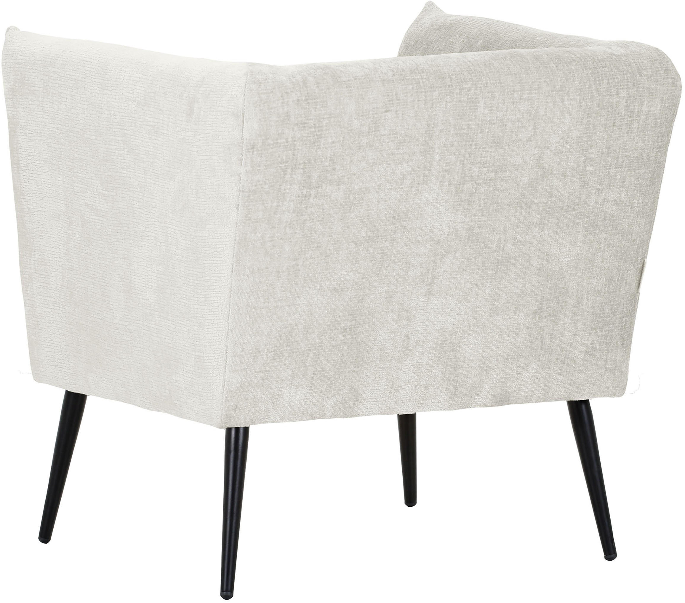 SESSEL in Chenille Beige  - Beige/Schwarz, Design, Textil/Metall (76/73/76cm) - Landscape