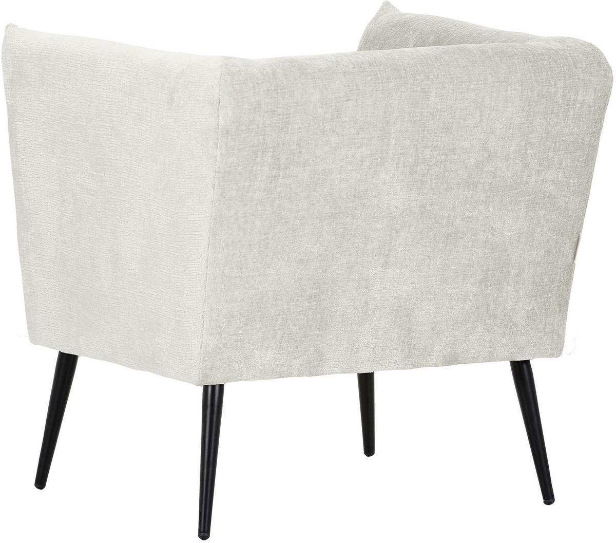 SESSEL in Chenille Beige  - Beige/Schwarz, Design, Textil/Metall (76/73/76cm) - Landscape