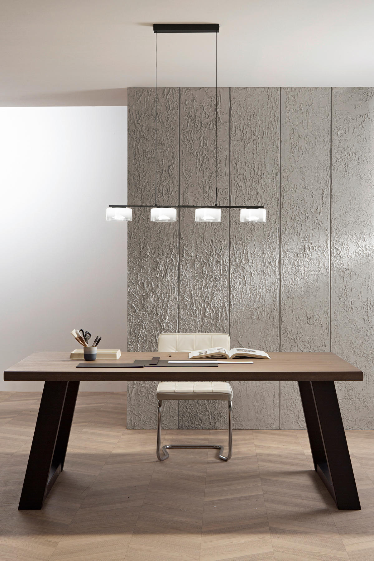 LED-PENDELLEUCHTE Luce Ambiente e Design 93/43/200 cm   - Transparent/Schwarz, Trend, Kunststoff/Metall (93/43/200cm)
