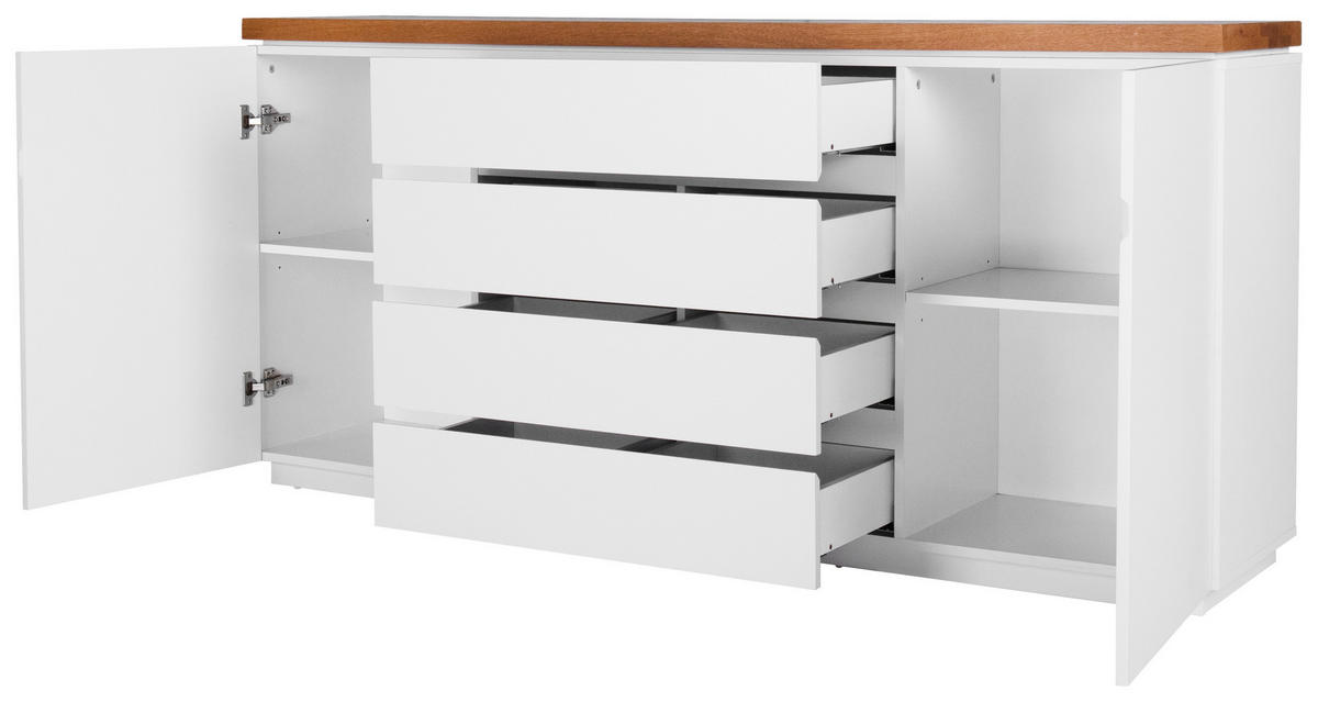 SIDEBOARD  in 180/81/40 cm  - Eichefarben/Weiß, MODERN, Holz/Holzwerkstoff (180/81/40cm) - Carryhome