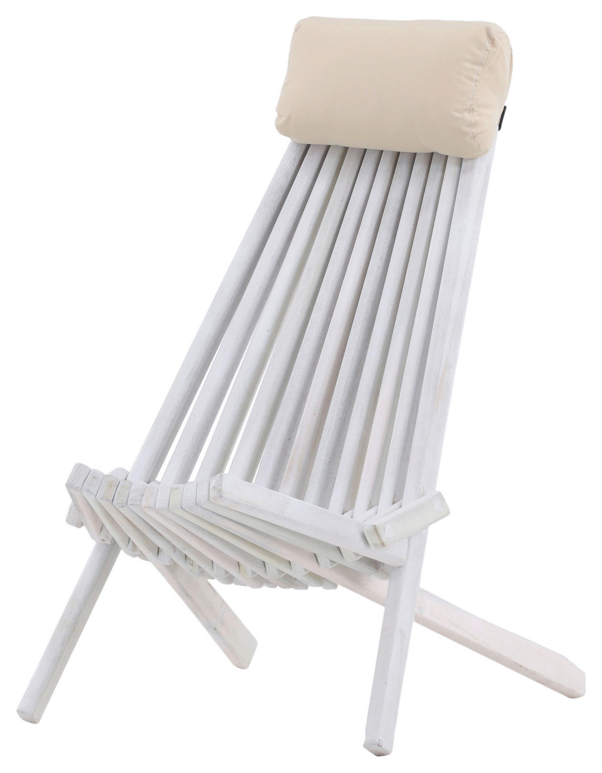 STRANDSTUHL Akazie Weiß  - Weiß, KONVENTIONELL, Holz (57/79/73cm) - Gardenson