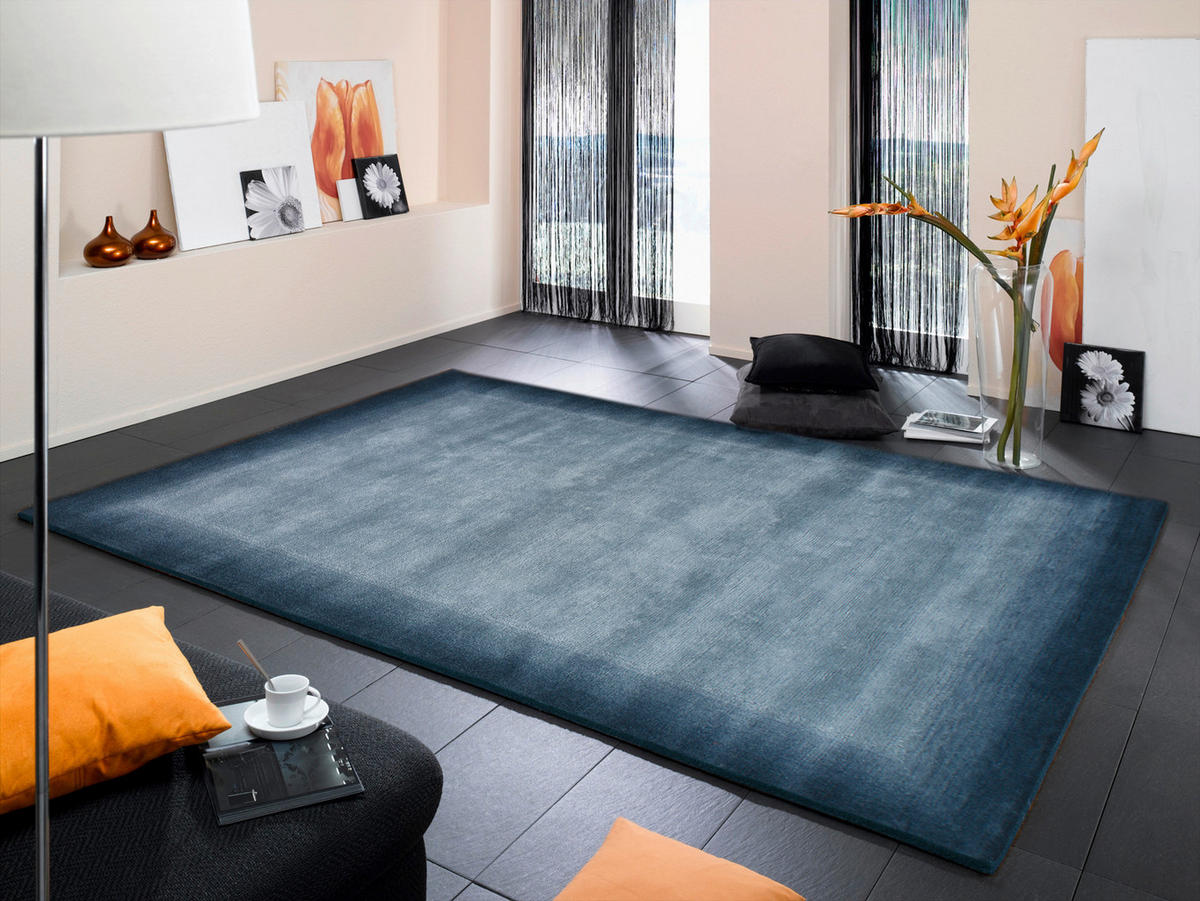 WOLLTEPPICH 70/140 cm Vinciano Tami Blau rechteckig  - Blau, Basics, Textil (70/140cm) - Cazaris