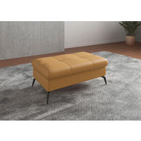 HOCKER in Leder Currygelb  - Currygelb/Schwarz, KONVENTIONELL, Leder/Metall (102/47/69cm) - Sit & More