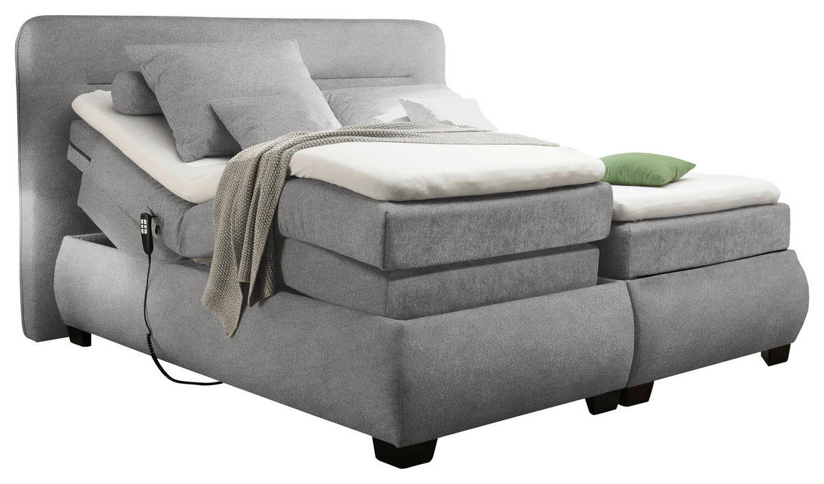 KONTINENTALSÄNG 160/200 cm  i lerfärgad  - lerfärgad/svart, Klassisk, textil/plast (160/200cm) - MID.YOU