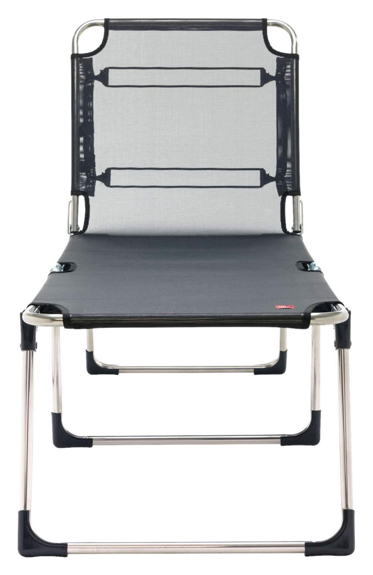 DREIBEINLIEGE 58/42/190 cm  - Schwarz/Alufarben, Basics, Textil/Metall (58/42/190cm) - FIAM