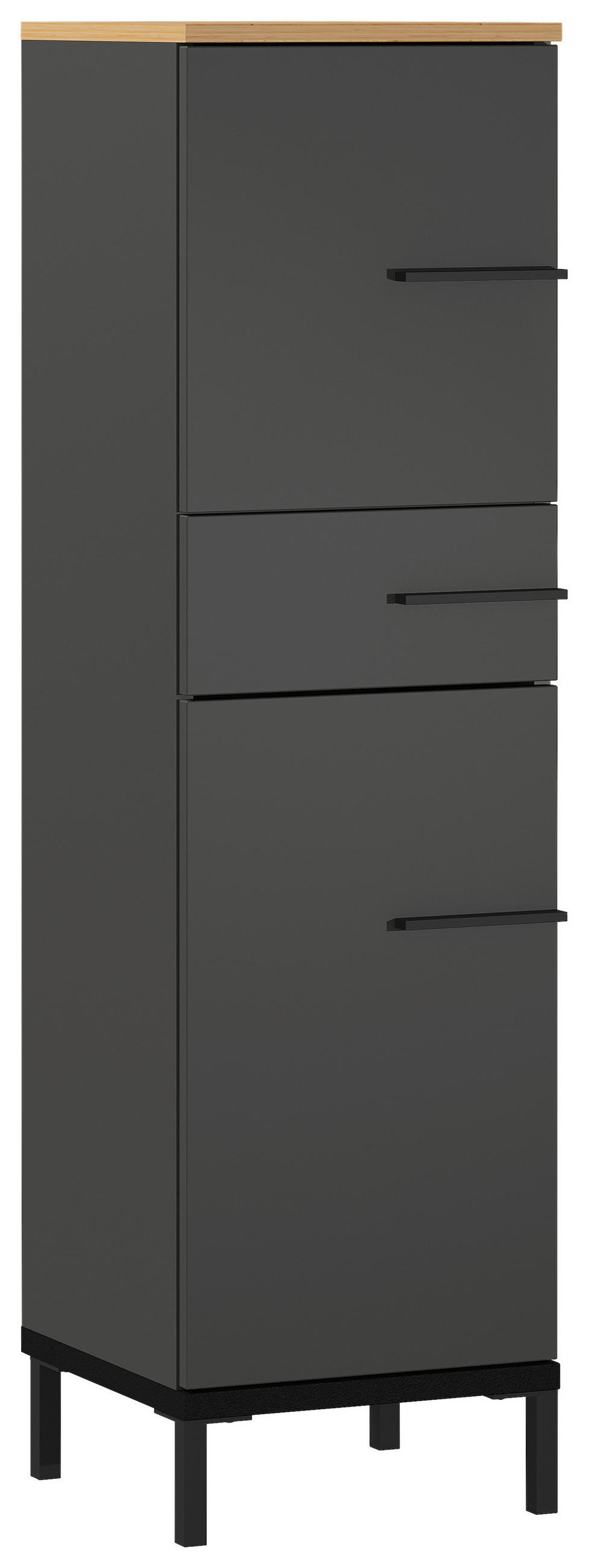 UNTERSCHRANK 34/123/34 cm   - Eichefarben/Schwarz, MODERN, Holzwerkstoff/Metall (34/123/34cm) - Xora