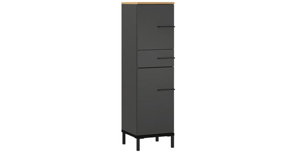 UNTERSCHRANK 34/123/34 cm - Eichefarben/Schwarz, MODERN, Holzwerkstoff/Metall (34/123/34cm) - Xora