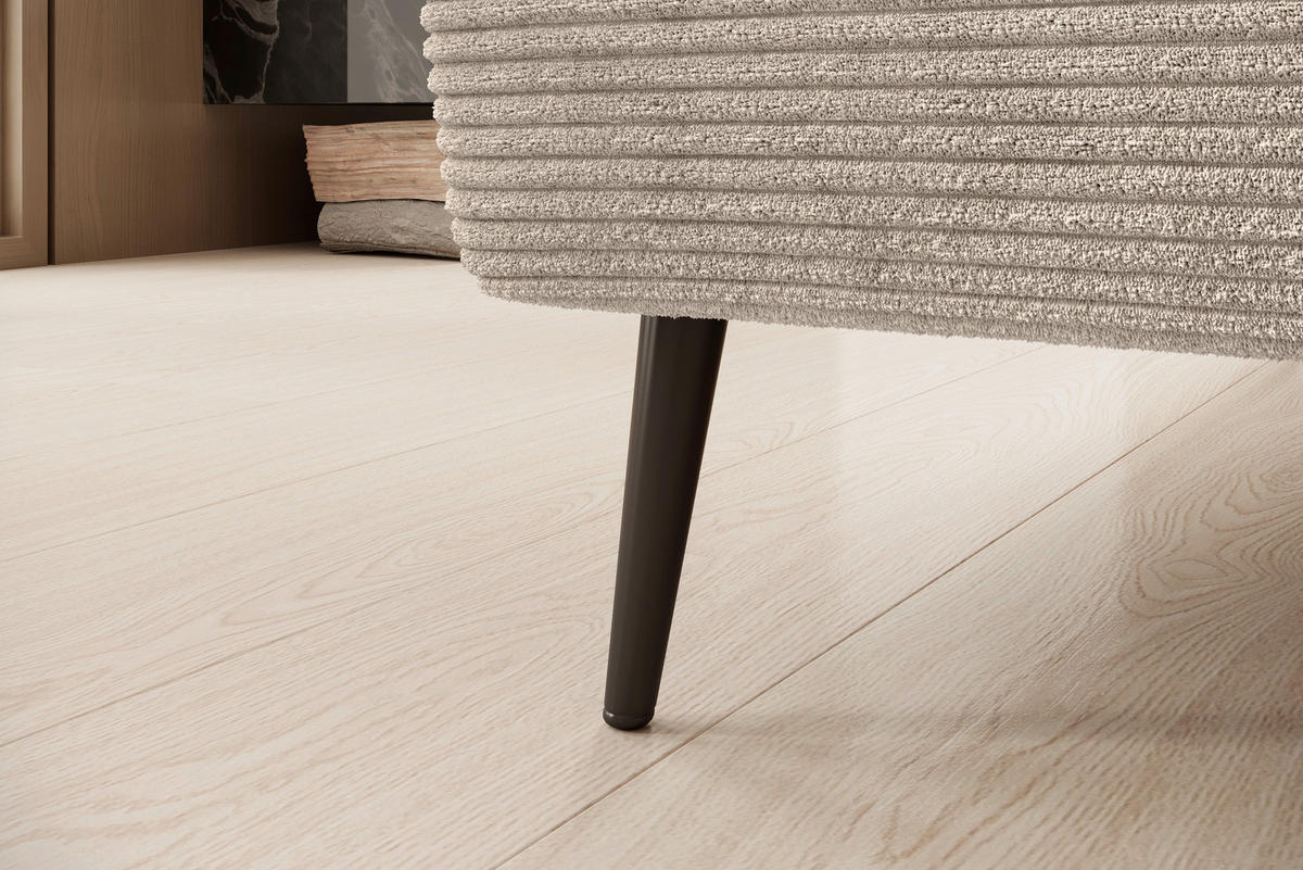 ECKSOFA in Cord Taupe  - Taupe/Schwarz, Konventionell, Textil/Metall (174/277cm) - Carryhome