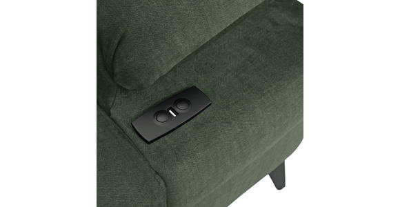 ECKSOFA Dunkelgrün Flachgewebe Rücken echt, Kopfteilverstellung, Sitzvorzug  - Dunkelgrün/Schwarz, MODERN, Textil/Metall (210/258cm) - Landscape