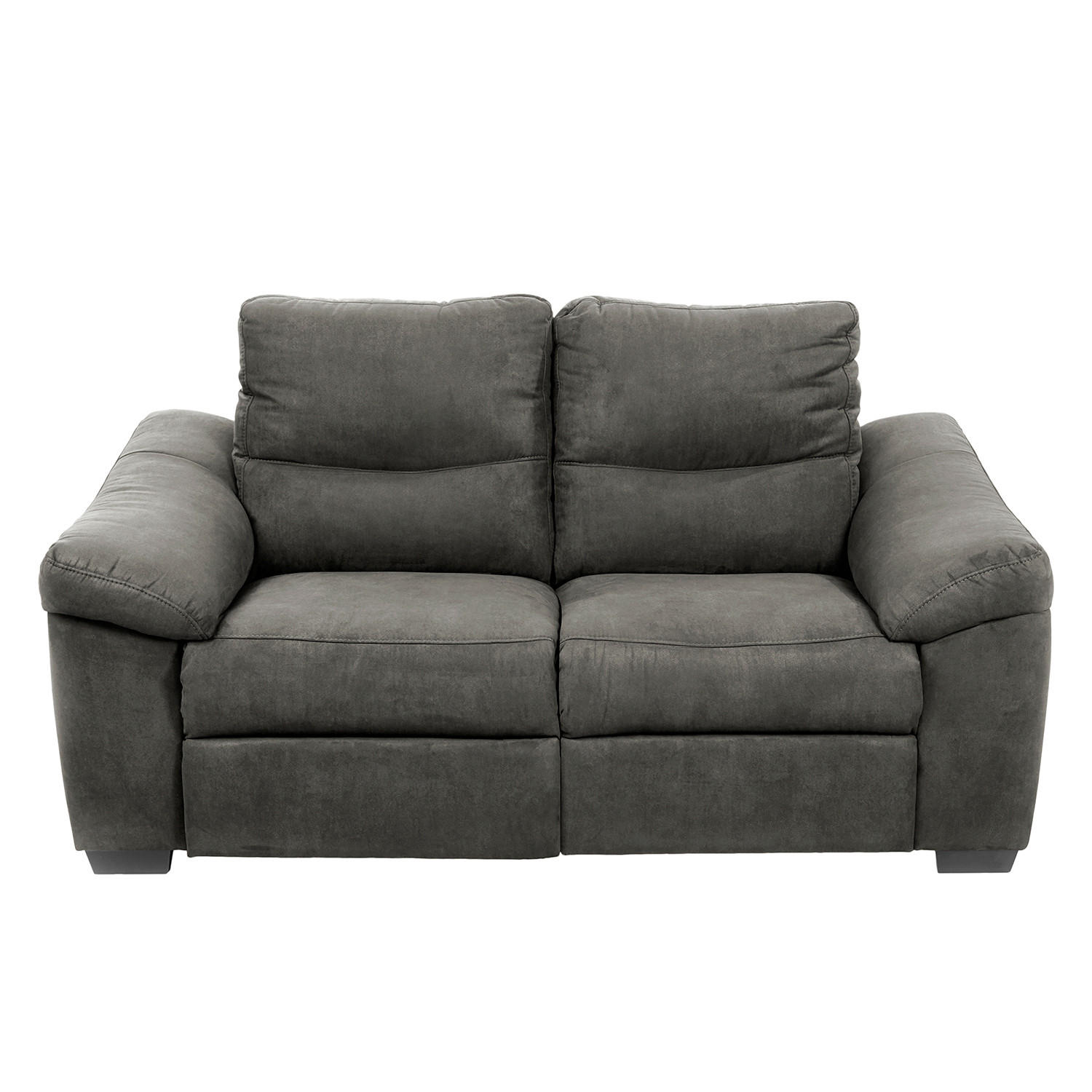 2-SITZER-SOFA HAMPTON in Flachgewebe Anthrazit Landhaus  - Anthrazit/Schwarz, Design, Holz/Textil (174/97/97cm) - Livetastic