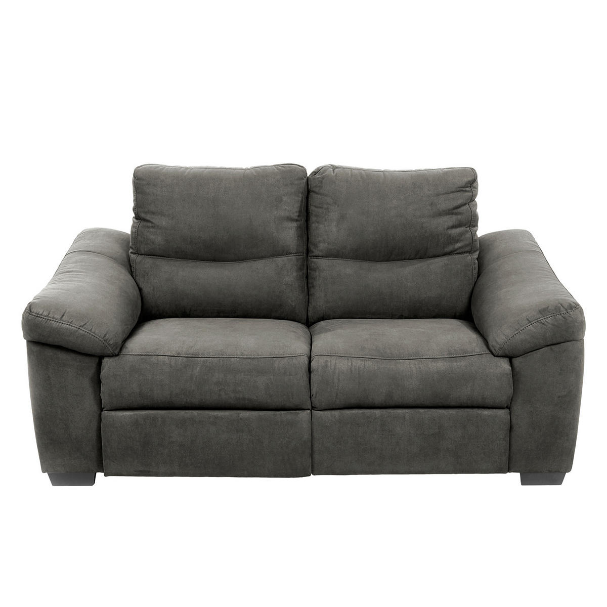 2-SITZER-SOFA HAMPTON in Flachgewebe Anthrazit Landhaus  - Anthrazit/Schwarz, Design, Holz/Textil (174/97/97cm) - Livetastic