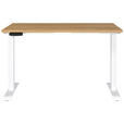 SCHREIBTISCH 120/80/72-118 cm  in Braun, Weiß, Eichefarben  - Eichefarben/Braun, MODERN, Holzwerkstoff/Metall (120/80/72-118cm) - Novel