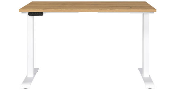 SCHREIBTISCH 120/80/72-118 cm  in Braun, Weiß, Eichefarben  - Eichefarben/Braun, MODERN, Holzwerkstoff/Metall (120/80/72-118cm) - Novel