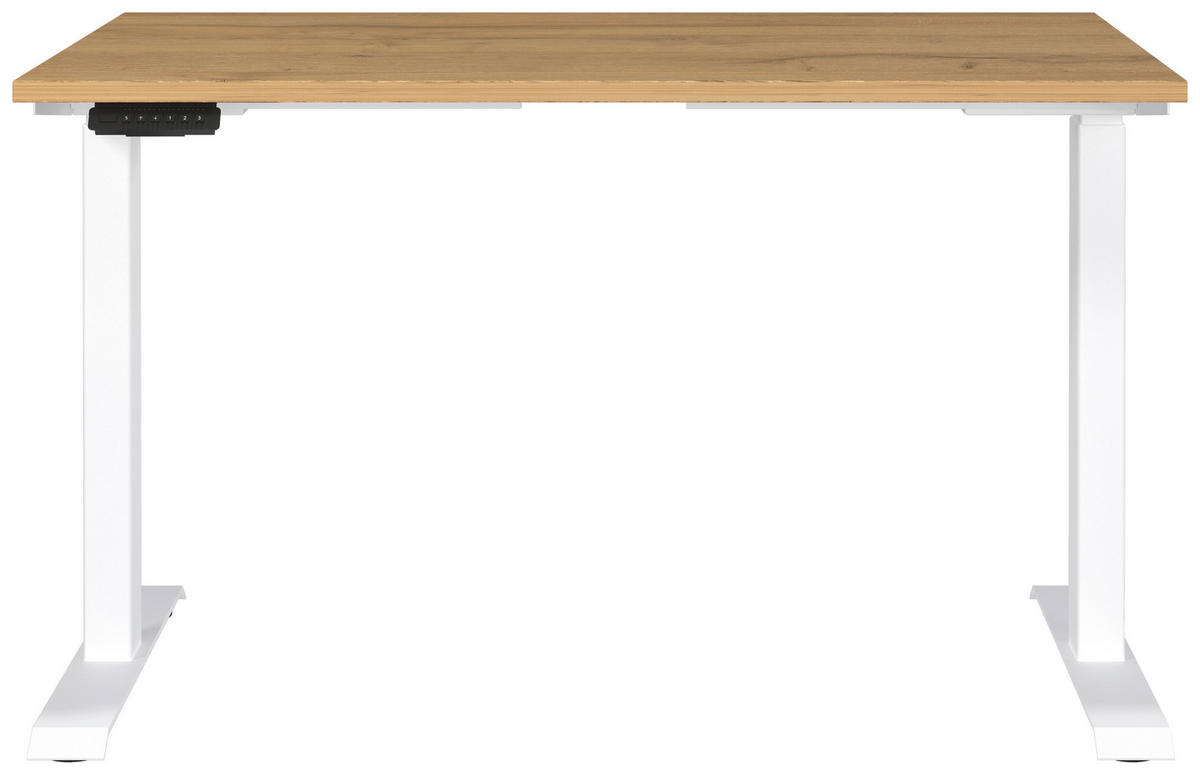 SCHREIBTISCH 120/80/72-118 cm  in Weiß, Eichefarben, Braun  - Eichefarben/Weiß, MODERN, Holzwerkstoff/Metall (120/80/72-118cm) - Novel