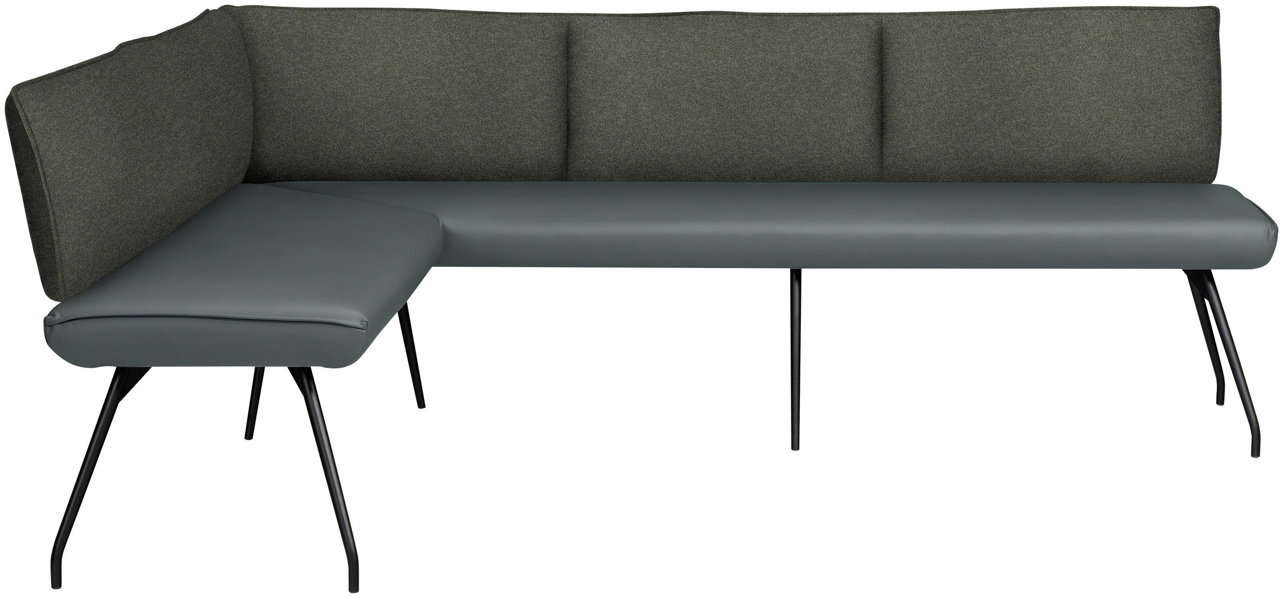 ECKBANK 155/215 cm Mikrofaser Grau   - Anthrazit/Schwarz, Design, Textil/Metall (155/215cm) - Moderano