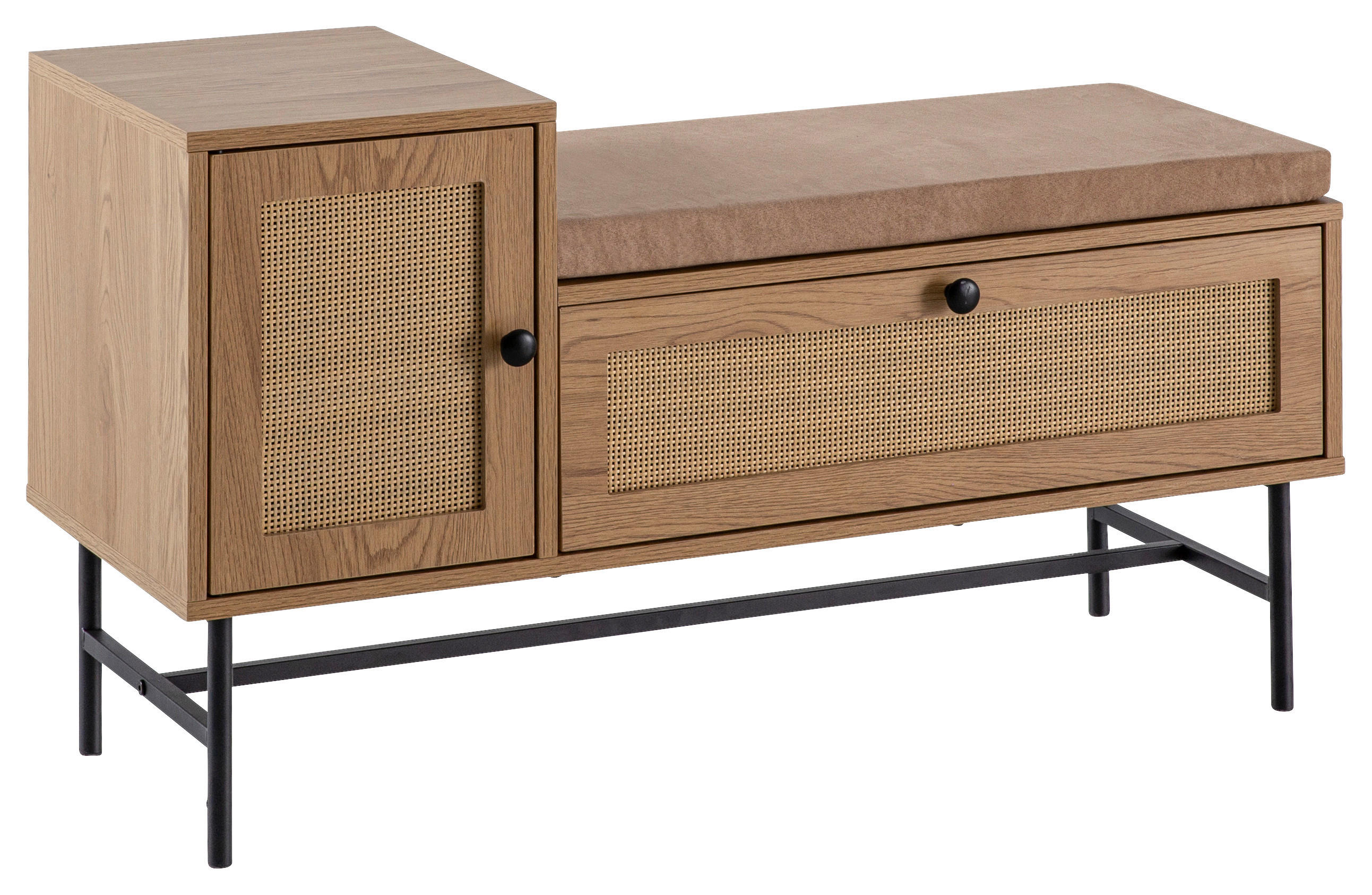 SCHUHBANK 100/60/38 cm  - Eichefarben/Beige, Design, Holzwerkstoff/Textil (100/60/38cm) - MID.YOU