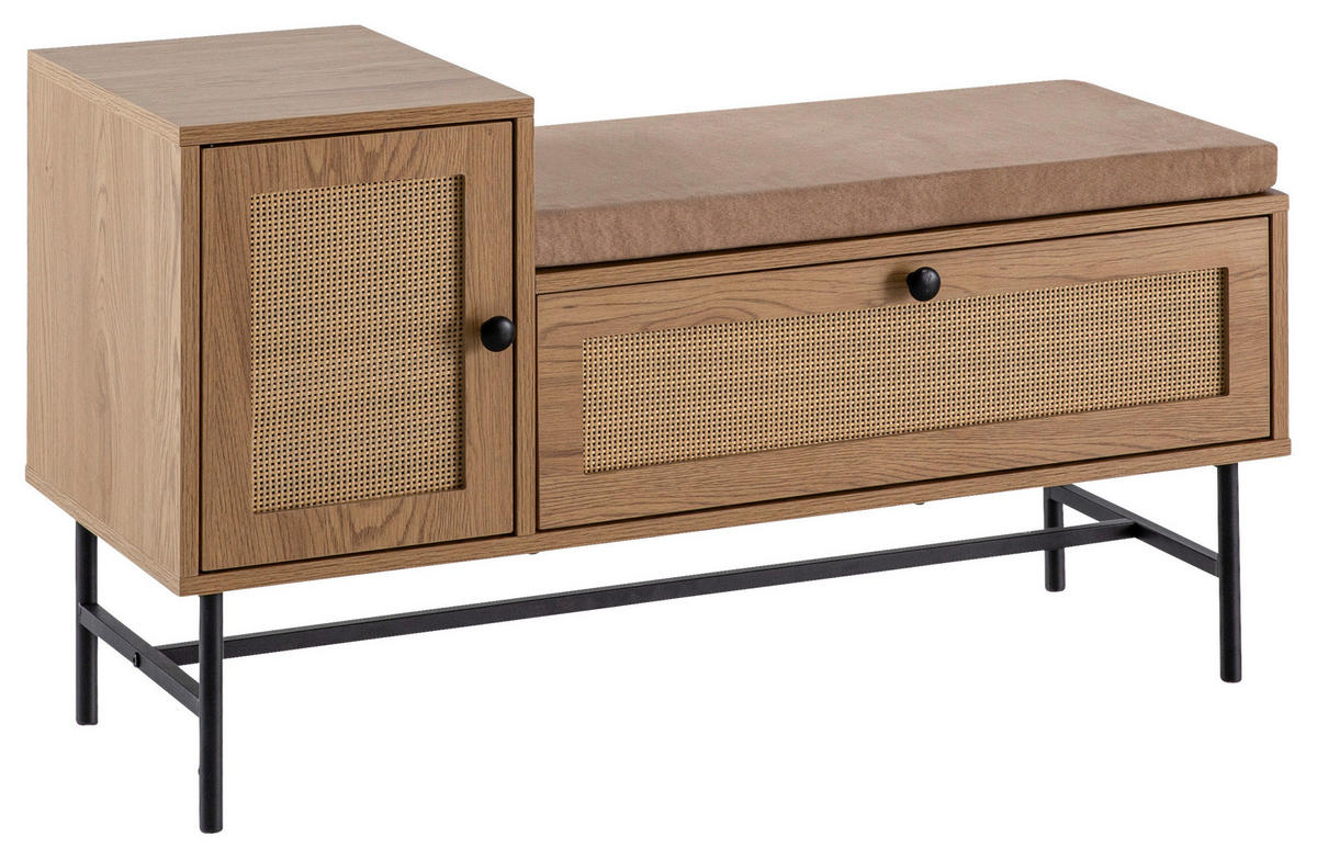 SKOBÄNK 100/60/38 cm  - beige/svart, Design, metall/trämaterial (100/60/38cm) - MID.YOU