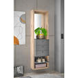 GARDEROBE  in 51/178/35 cm  - Eichefarben/Anthrazit, Basics, Glas/Holzwerkstoff (51/178/35cm) - Carryhome