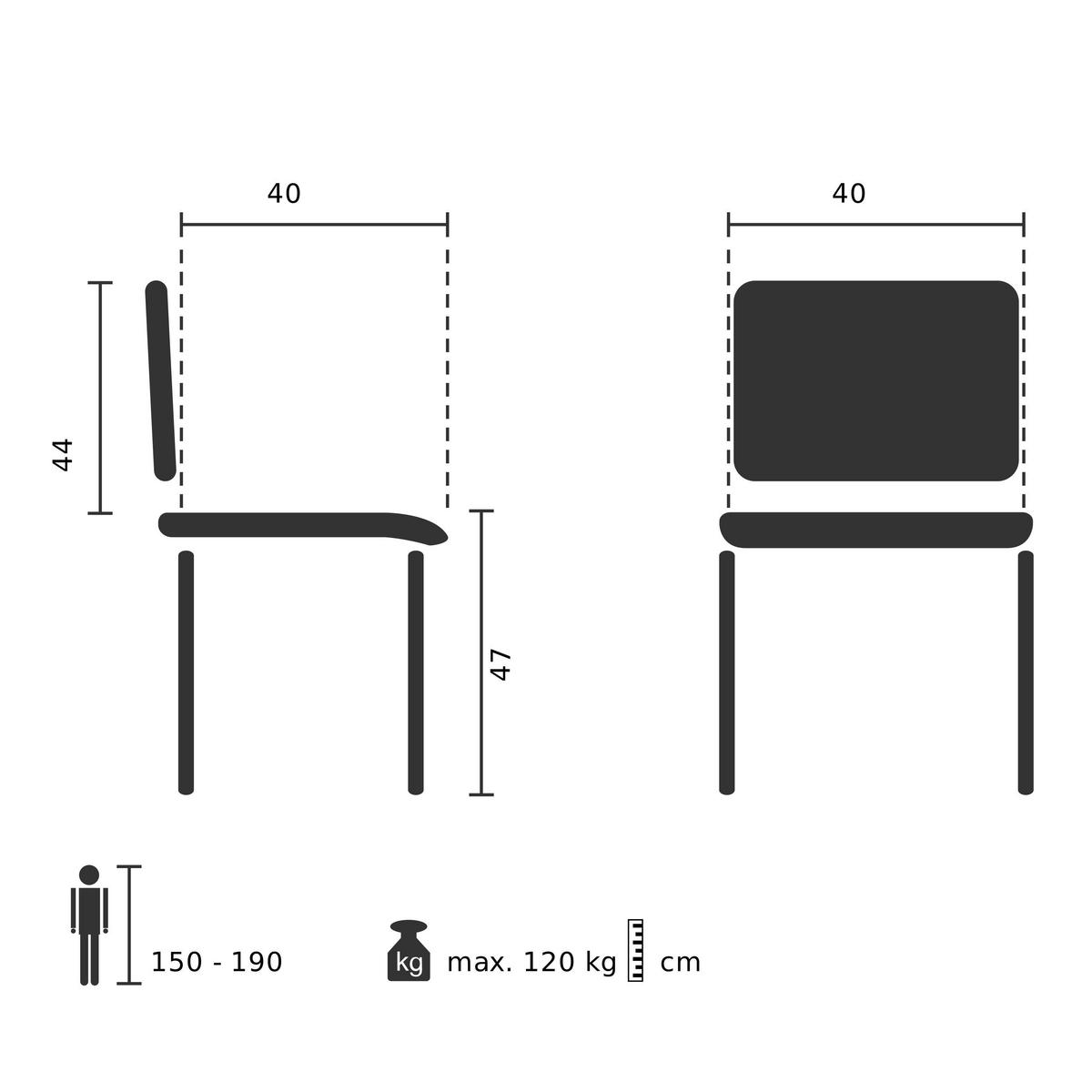 KONFERENČNÍ ŽIDLE - černá/barvy stříbra, Basics, kov/dřevo (50/86/55cm) - MID.YOU