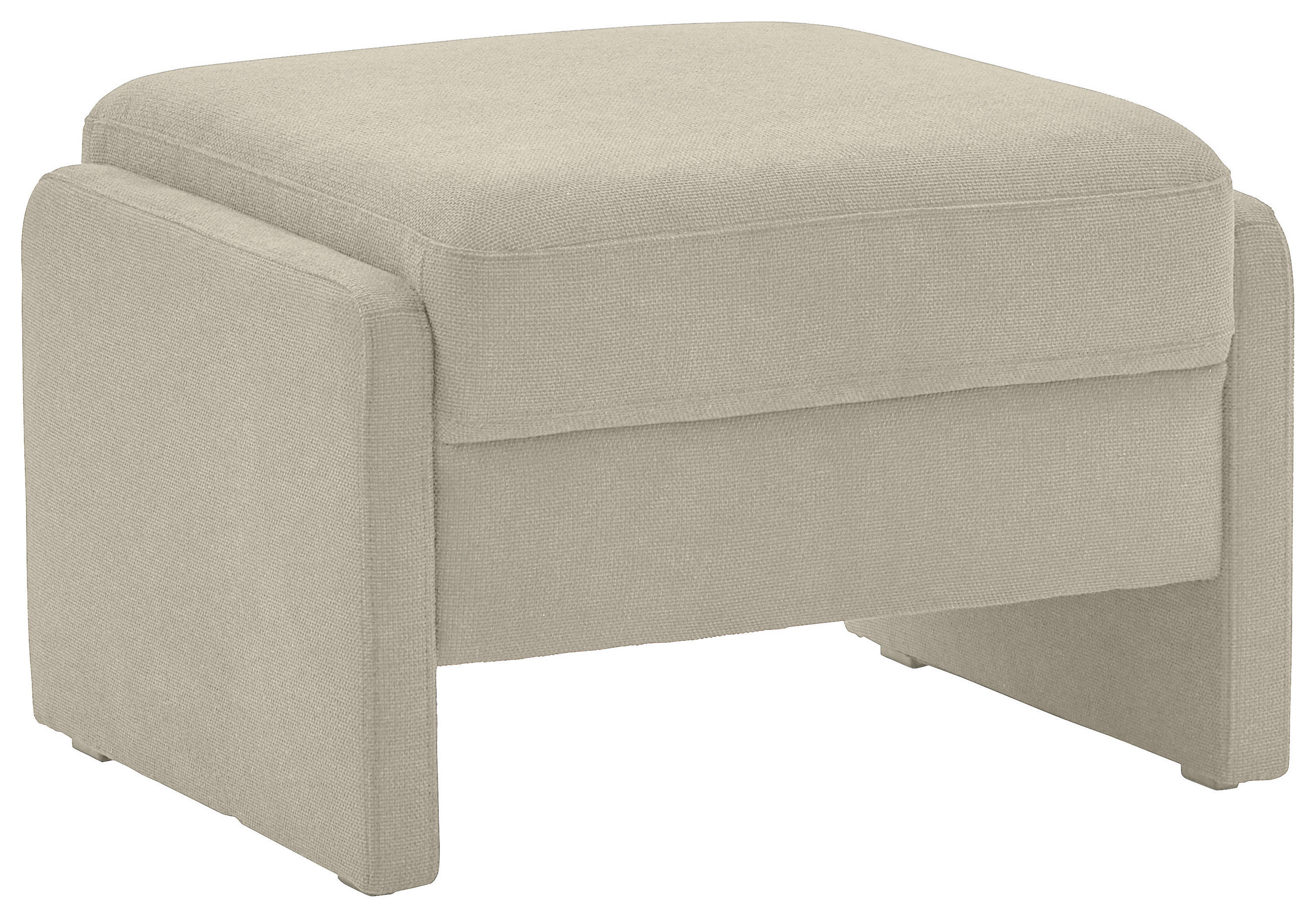 HOCKER Flachgewebe Naturfarben  - Schwarz/Naturfarben, MODERN, Kunststoff/Textil (70/47/60cm) - Pure Home Comfort