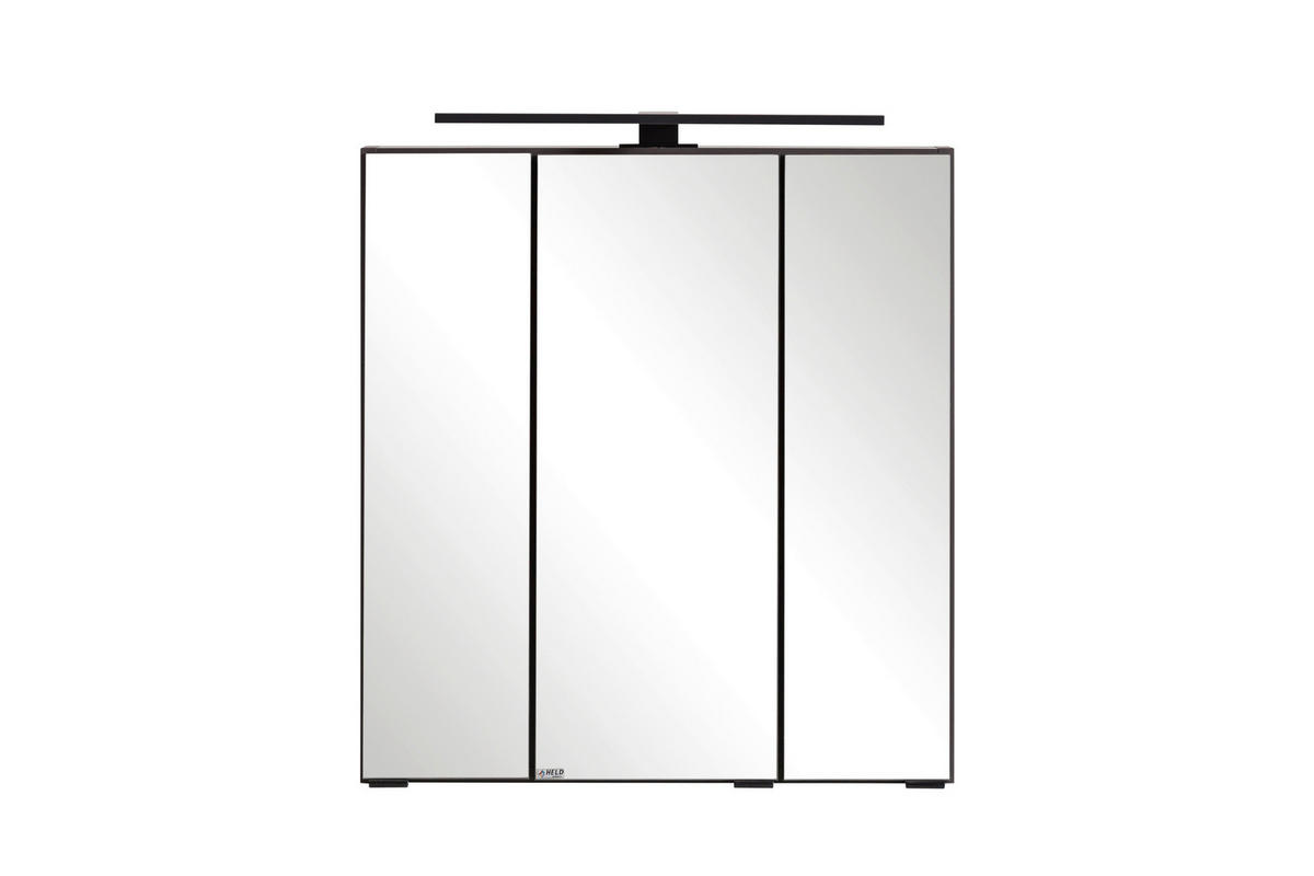 BADEZIMMER 2-teilig  in 60 cm  - Eiche Wotan/Graphitfarben, KONVENTIONELL, Glas/Holzwerkstoff (60cm) - Xora