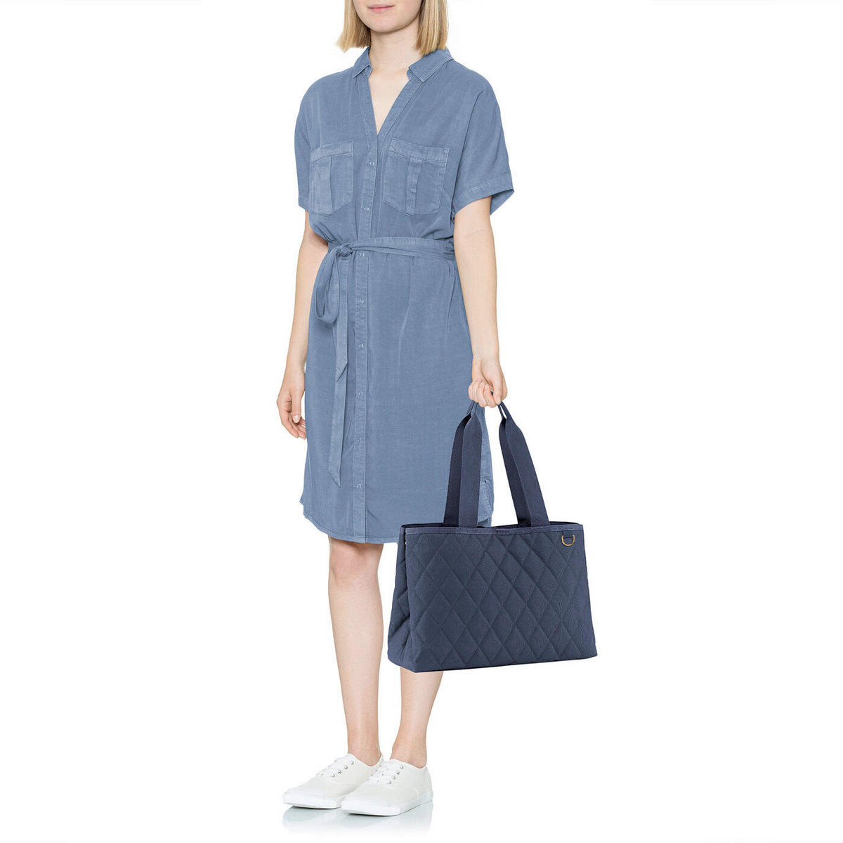 SHOPPER  - tmavě modrá, Basics, textil/plast (39/28/16cm) - Reisenthel