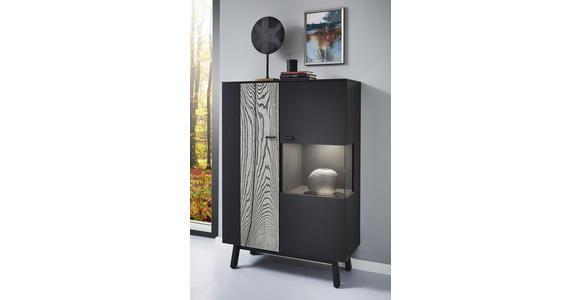 HIGHBOARD 97,5/144/41,2 cm - Anthrazit/Grau, Design, Glas/Holz (97,5/144/41,2cm) - Dieter Knoll
