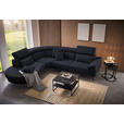 ECKSOFA in Velours Anthrazit  - Anthrazit/Schwarz, Design, Textil/Metall (264/299cm) - Novel