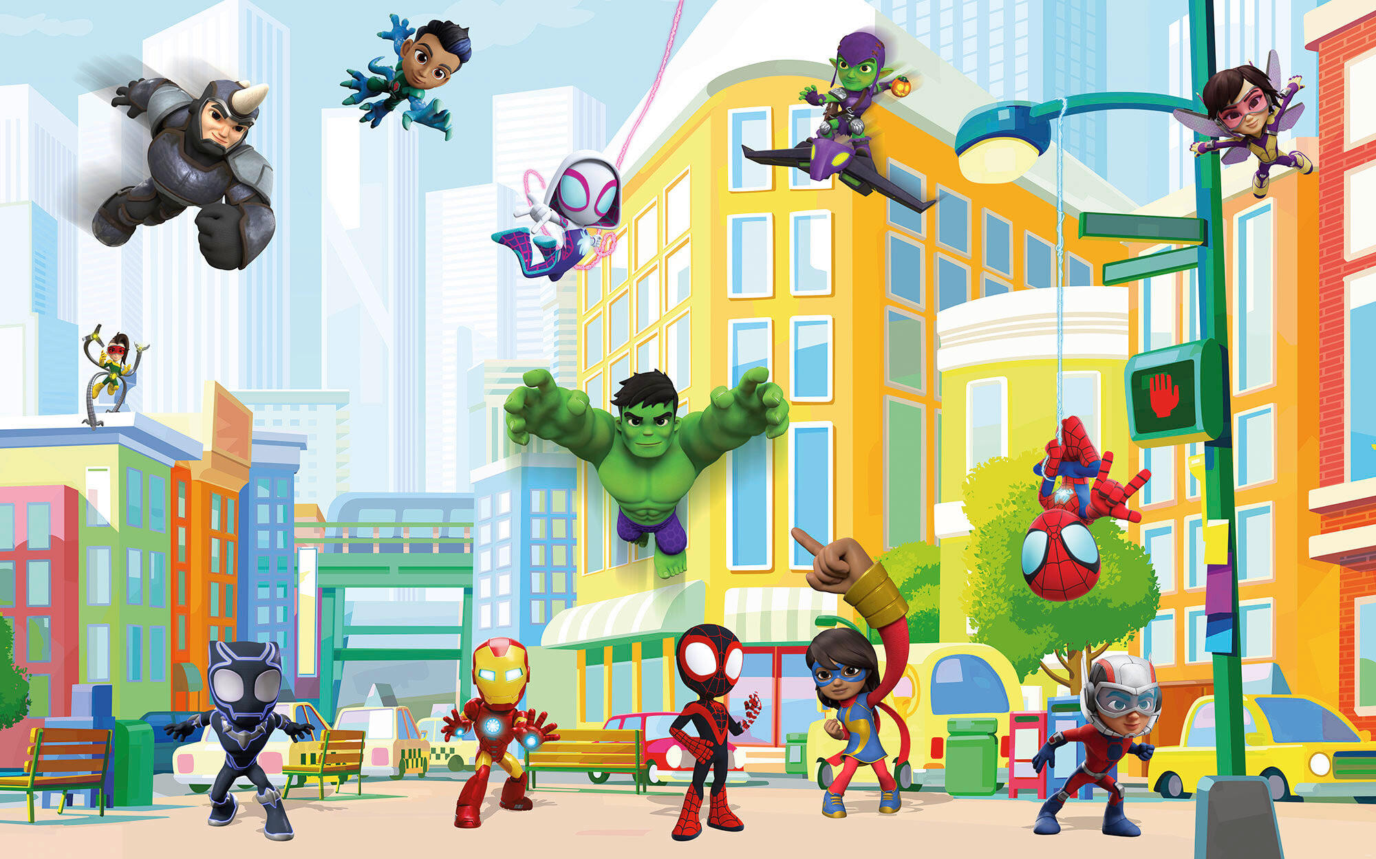 FOTOTAPETE SPIDEY SIGHTSEEING  - Naturfarben, Design, Textil (400/250cm) - Marvel